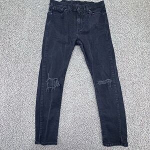 Levis‎ Red Tab 510 Slim Straight Mens 33x34  Black Medium Wash Jeans Label